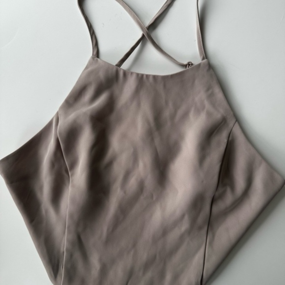 Taupe Asymmetrical Backless Camisole
